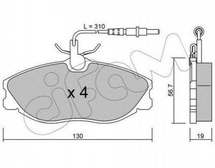 Колодки тормозные (передние) Citroen Xsara 98-05/Peugeot 306 96-01/406 95-04/607 00-11 (+датчики) CIFAM 822-214-0 (фото 1)