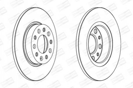 Диск тормозной (задний) Fiat 500X/Jeep Compass/Renegade 05- (278x12) CHAMPION 562301CH (фото 1)