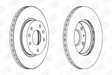 Диск тормозной (передний) Land Rover Freelander I 98-06 (277x21) (с покрытием) (вентилируемый) CHAMPION 562225CH