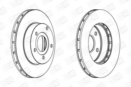 Диск тормозной (передний) Jeep Grand Cherokee II 99-05 (305x26) CHAMPION 562147CH