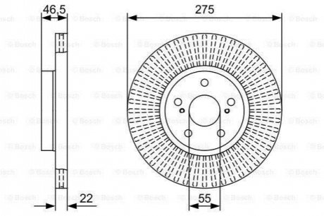 TOYOTA диск гальм. передн. Corolla 1,6-1,8VVTi 07- BOSCH 0986479W13