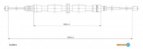RENAULT трос ручного гальма Laguna II (лів/пр.) ADRIAUTO 41.0292.1 (фото 1)