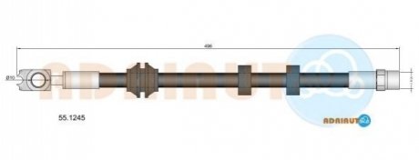 VW шланг гальмівний передн.Golf III 1.8/2.0/2.9 ADRIAUTO 55.1245