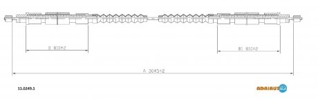 FIAT трос ручного гальма задн.Ducato,Jumper 94- ADRIAUTO 11.0249.1 (фото 1)