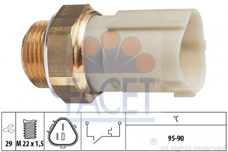 Датчик вмикання вентилятора A3/Leon/Octavia/Golf IV 96- FACET 7.5262 (фото 1)