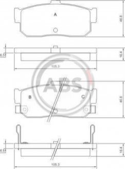 Колодки тормозные (задние) Nissan Almera/Maxima 95-00/Primera 90-98/Sunny 90-95/Infiniti I30 97- A.B.S. 36742