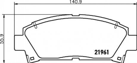 Гальмівні колодки TOYOTA Avensis T22/Carina E "F "92-03 NISSHINBO NP1077