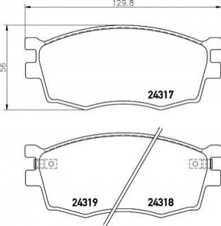 Колодки тормозные (передние) Kia Rio II 05-/Hyundai i20 08-15/Accent 05-10 NISSHINBO NP6008