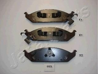 Томозні колодки передн. CHRYSLER STRATUS -01 JAPANPARTS PA-093AF