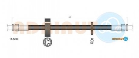 FIAT шланг гальмівний задній Bravo 1.8,2.0 95- ADRIAUTO 11.1284 (фото 1)