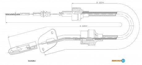 FIAT трос зчеплення Fiorino -DS 97- (678/220) ADRIAUTO 11.0120.1