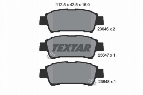 Колодки тормозные (задние) Toyota Avensis/ Previa 2.0/2.0D 01-09 TEXTAR 2364601