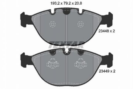 Колодки тормозные (передние) BMW X5 (E53) 00-06/7 (E65/E66/E67) 05-08 TEXTAR 2344801 (фото 1)