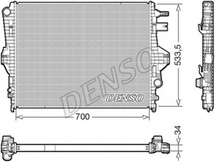 Радиатор охлаждения Porsche Cayenne/VW Touareg 3.0D/3.0H/3.6 10- DENSO DRM32050