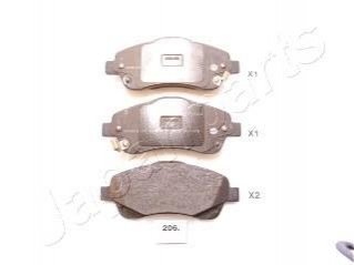 Колодки тормозные (передние) Toyota Avensis 03-08/Corolla Verso 04-09 JAPANPARTS PA-206AF