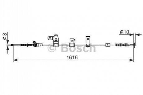 TOYOTA трос ручного гальма задн. лів. Corola -07 BOSCH 1987482307