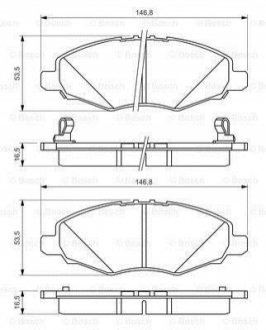 Колодки гальмівні (передні) Toyota Hilux VII 2.5 D-4D 05-06 BOSCH 0986494326