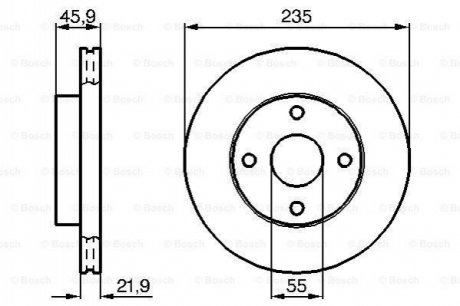 Диск гальмівний передній MAZDA 323 1,6 16V 89-01 BOSCH 0986478787