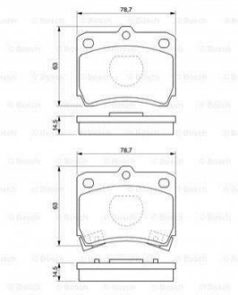 Гальмівні колодки передн. KIA PRIDE 1.1,1.3I 91- BOSCH 0986493550