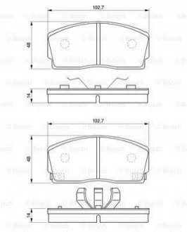 DAIHATSU колодки гальмівні передні CHARADE 87-93 BOSCH 0986493390