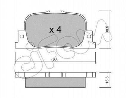 Колодки тормозные (задние) Toyota Camry 96-02/Prius 03-09/Lexus ES/Daihatsu Altis 96-01 CIFAM 822-752-0 (фото 1)