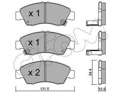 Колодки тормозные (передние) Honda Civic V/VI 91-01/VIII 10-12/Jazz 02- CIFAM 822-138-0