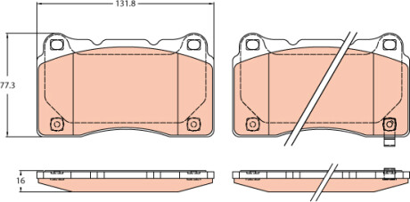 Колодки тормозные (передние/задние) Honda Civic 12-/Mitsubishi Lancer 95-/Subaru Impreza 99- TRW GDB2237