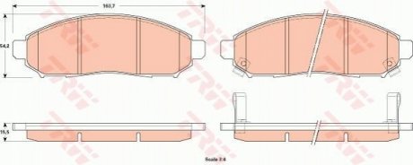 Колодки тормозные (передние) Nissan Leaf 10-14/Navara/Pathfinder 04- TRW GDB3520
