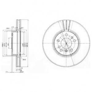 Диск тормозной (передний) BMW X5 (E53) 00-06/X3 (E83) 06-11 (332x30) Delphi BG3628