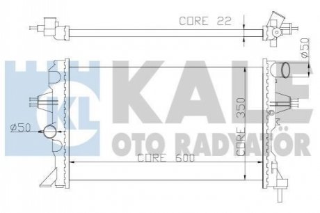 Радиатор охлаждения Opel Astra F/G/Zafira A 1.6-2.2 16V 98-05 Kale 363500 (фото 1)