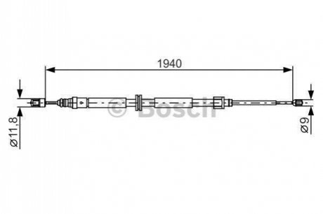 RENAULT трос ручного гальма Laguna II (лів/пр.) BOSCH 1987482325