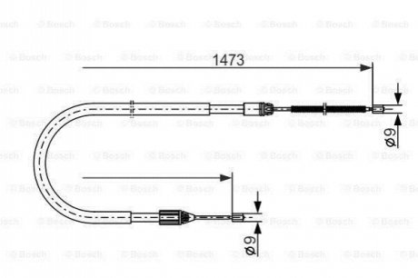 Трос ручника (задній) Renault Megane 1.4-2.0 96-04 (1473mm) BOSCH 1987477636