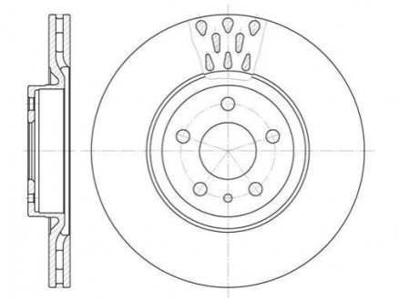 Диск тормозной (передний) Fiat Doblo/Fiorino/Qubo 07-/Opel Combo 12- (284x22) WOKING D6316.10 (фото 1)
