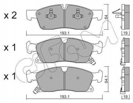 Колодки тормозные (передние) MB GLE/GL/GLS-class (W166/X166) 11-19 (193.3x64x19) CIFAM 822-927-0