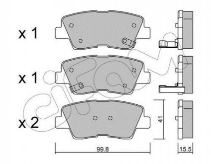 Колодки тормозные (задние) Hyundai Elantra/Sonata/Tucson 04- CIFAM 822-886-0