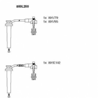 Комплект проводів FORD Mondeo "2,5-3,0(V6) "L "94-07 BREMI 800L200