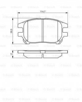 Гальмівні колодки дискові Lexus RX300 U1 2001-2003 F BOSCH 0986495140