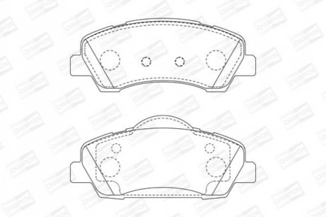 Колодки тормозные (передние) Citroen C4 Cactus 14-/C-Elysee/Peugeot 301 12-/308 II 13- (с аксес.) CHAMPION 573630CH (фото 1)