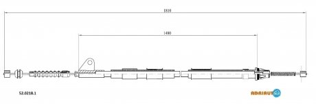 TOYOTA трос ручного гальма прав.Avensis 98- ADRIAUTO 52.0218.1 (фото 1)