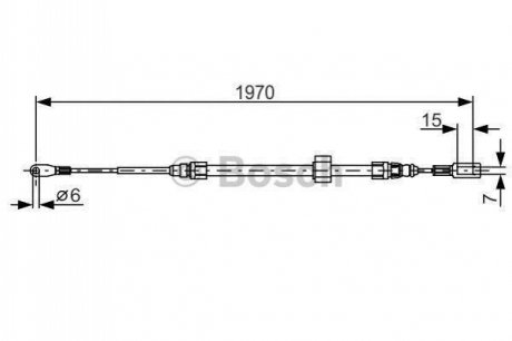 DB трос ручн.гальма передн.Sprinter 97- 1970mm BOSCH 1987482131