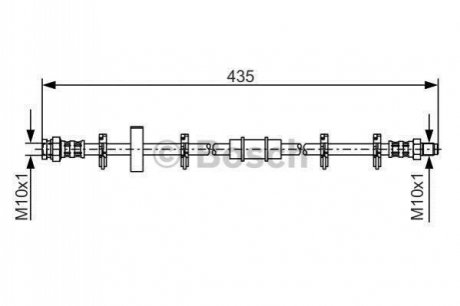 FIAT гальмівний шланг передній RITMO,UNO 83-85 BOSCH 1987476442