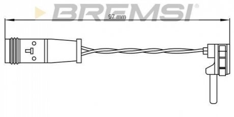 Датчик износа тормозных колодок MB A-class (W176)/E-class (W213) 12- (L=95mm) BREMSI WI0590 (фото 1)