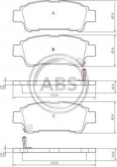 Колодки тормозные (задние) Toyota Avensis/ Previa 2.0/2.0D 01-09 A.B.S. 37228