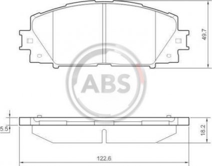 Колодки тормозные (передние) Toyota Yaris 05-/Great Wall C30/Lingao/Tengyi 09- A.B.S. 37542 (фото 1)