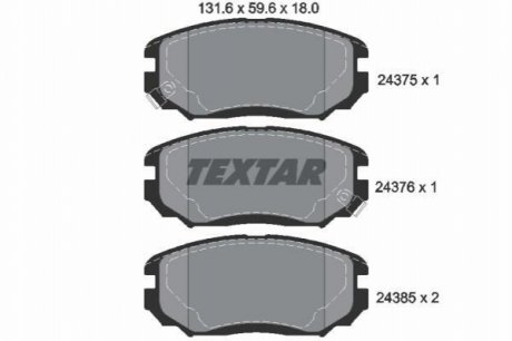 Гальмівні колодки HYUNDAI Sonata/Grandeur "F "05-11 TEXTAR 2437501