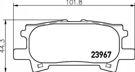 Колодки тормозные (задние) Lexus RX 03-08 NISSHINBO NP1028