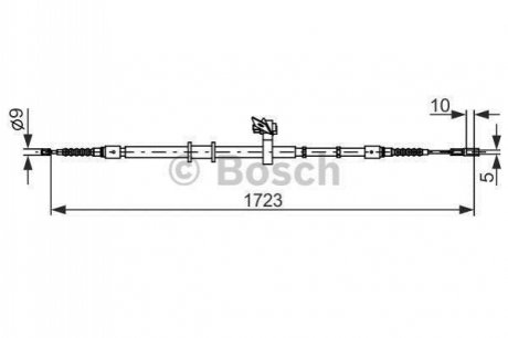 Трос гальмівний AUDI 80 \'\'R \'\'1.6-2.8 \'\'90-95 BOSCH 1987482269 (фото 1)