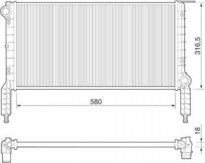 Радиатор охлаждения Fiat Doblo 1.2 01- MAGNETI MARELLI 350213180000
