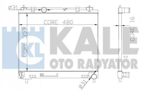 Радиатор охлаждения Toyota Yaris 1.4D 11- Kale 342140