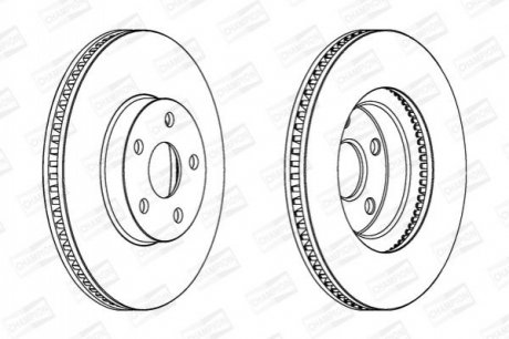 TOYOTA диск гальмівний передн.Celica 99-05 CHAMPION 563051CH